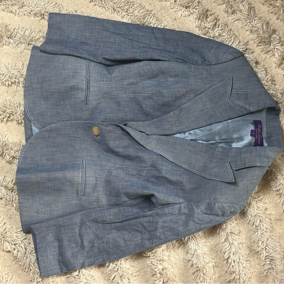 Ralph Lauren Purple Label Chambray Suit Size 4 Made In Italy - Picture 6 of 7